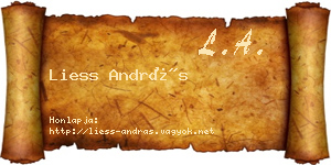 Liess András névjegykártya